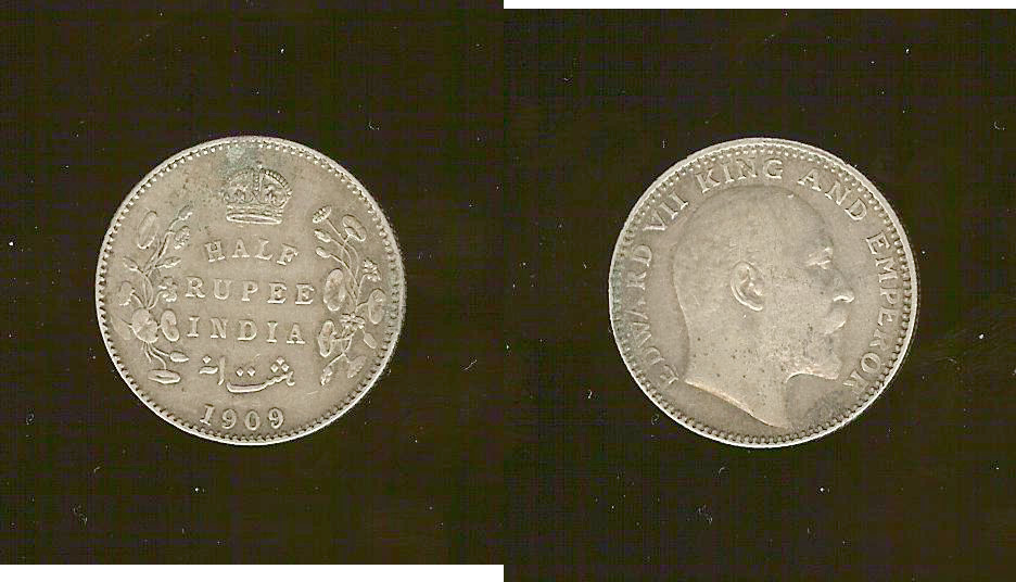 India 1/2 rupee 1909(c) EF